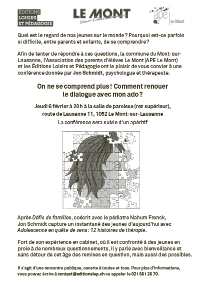 Conférence – On ne se comprend plus ! Comment renouer le dialogue avec mon ado?